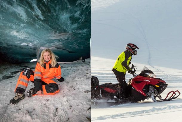 Kristallisgrotta & snöskoter