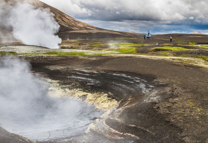 flyg över Hengill-området