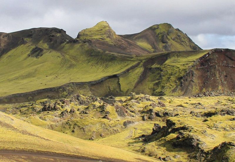 lavafält och fjäll Island