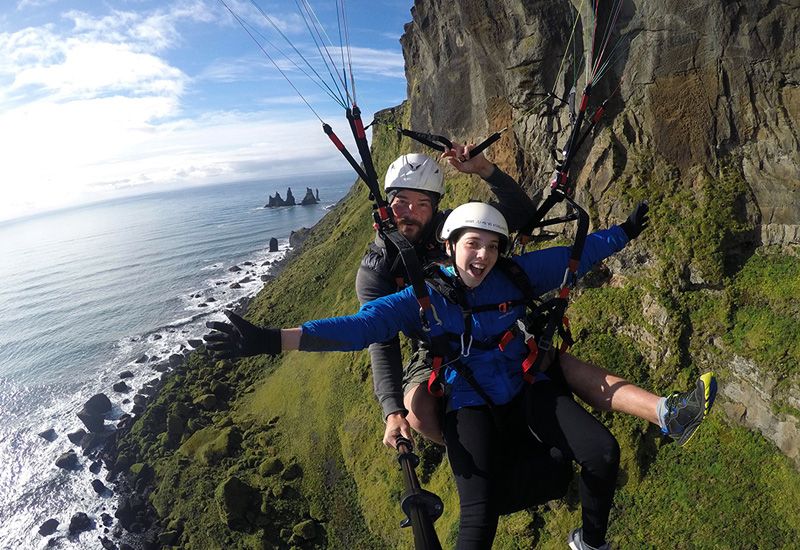 flyg över södra Island