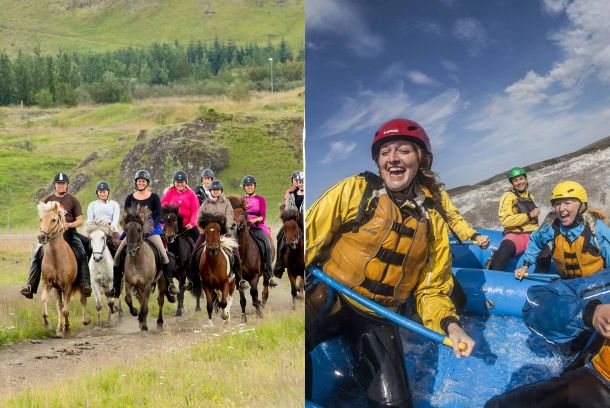 Ridning och rafting Island