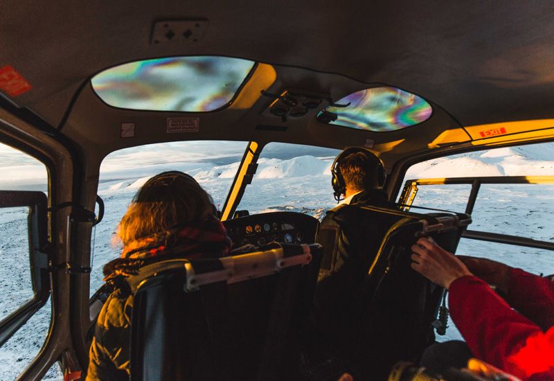 helikopter geotermisk aktivitet