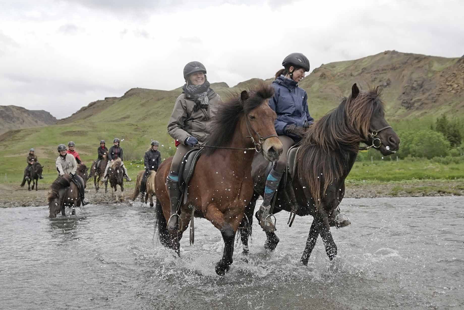 Ridtur till varma källor Island