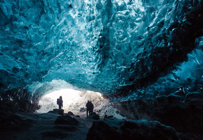 naturlig isgrotta Island