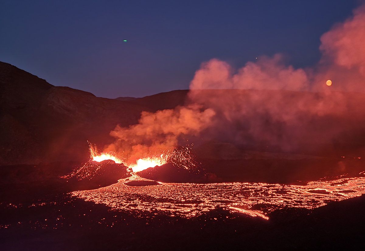 se vulkanutbrott från luften